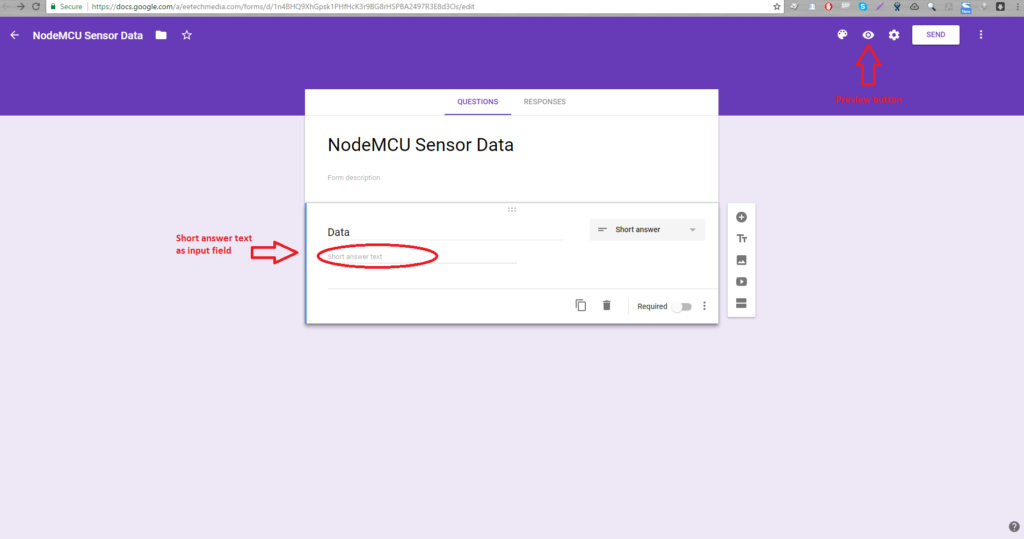 node mcu google sheet create form