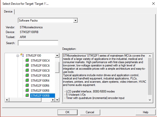 STM32F1 Discovery device manager