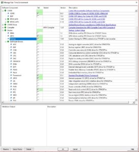 STM32F1 Run Time Environment Window
