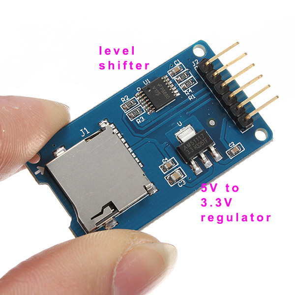 microSD card breakout board contains level converters