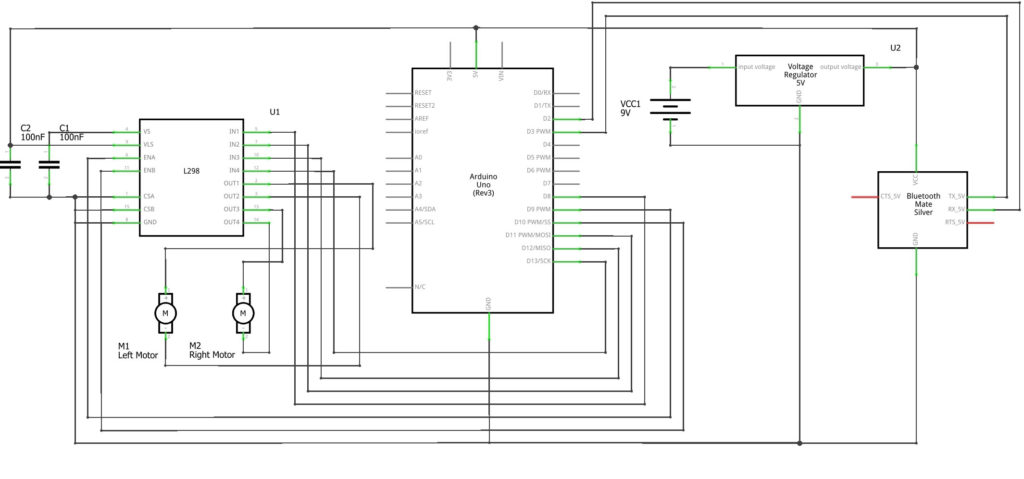 Arduino Bluetooth RC Car Schematic Diagram