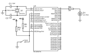 PIC16F877A LED Switch circuit