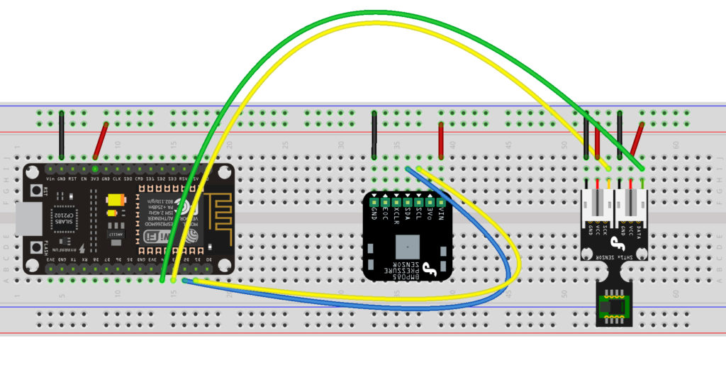 NodeMCU IoT Environment Monitor Wiring Diagram