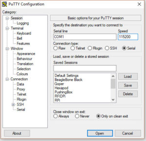 Raspberry Pi Serial Putty