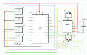 Obstacle avoiding robot schematic diagram