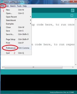 Step 1: Setup additional board managers URL_a