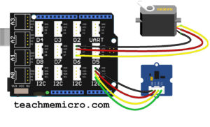 Grove gesture sensor servo motor project