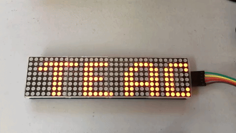 MAX7219 Cascaded Dot Matrix - Marquee text example