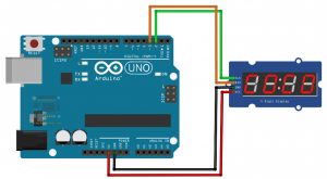 Arduino to 4 digit seven segment display module
