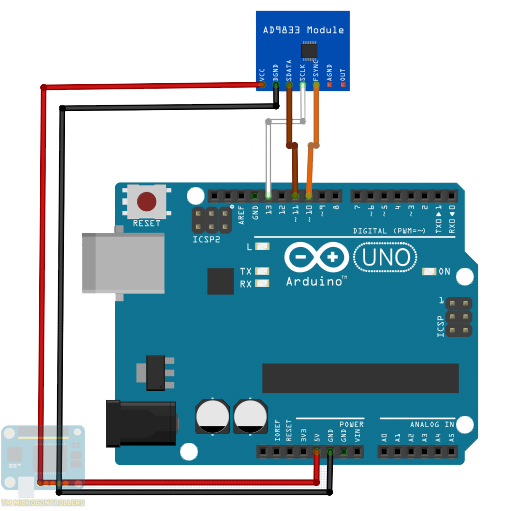 Arduino AD9833 wiring