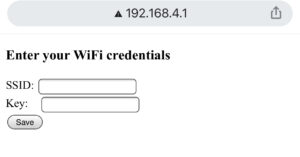 Form for entering WiFi creds