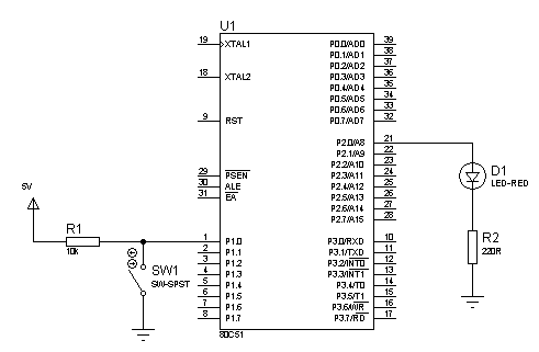 8051 microcontroller switch