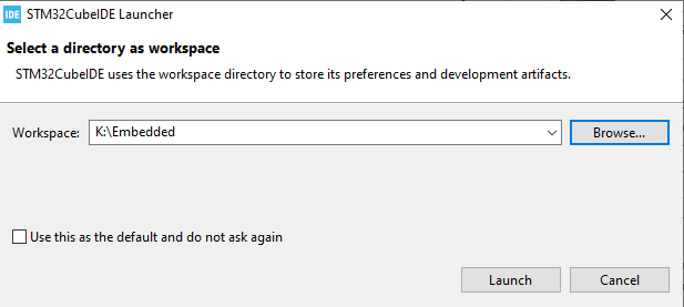 Select workspace directory