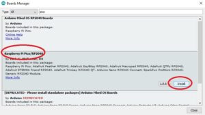 Install Pico board reference
