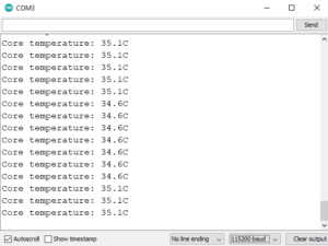 Serial terminal output from Pico's temperature sensor