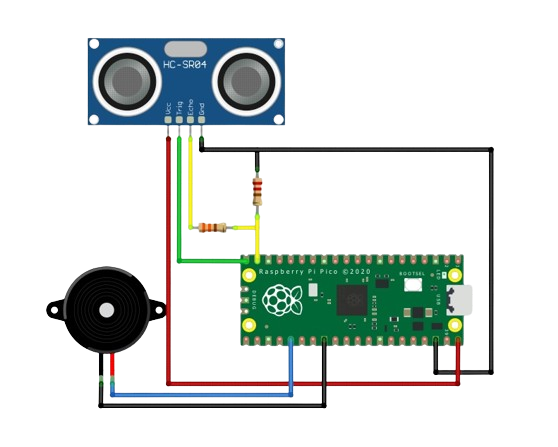 raspberry pi pico hc-sr04 ultrasonic sensor wiring