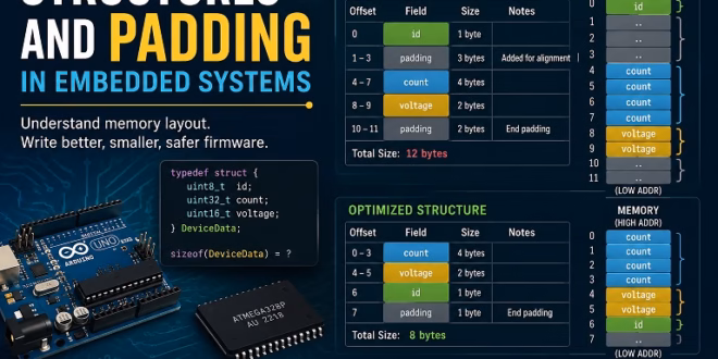 Structures and padding in embedded systems