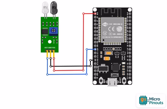 ESP32 IR Proximity Wiring - Digital